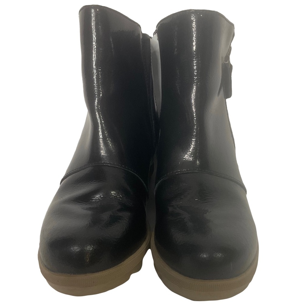 Sorel Women’s Joan of Artic II Waterproof Wedge Zip Boot Black Patent Size 5